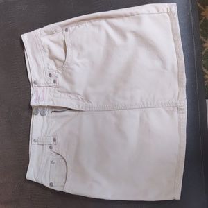 EUC Brushed Stretch Denim Skirt Unique Pocket Detailing SZ 7